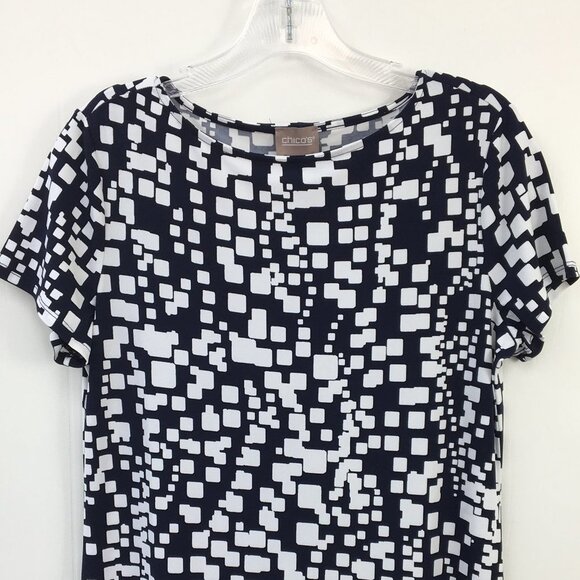 Chicos Women's Black and White Patterned Shift Dress Bundle of 3 Size 0 - Picture 11 of 12